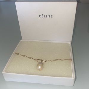 Céline pearl necklace single drop